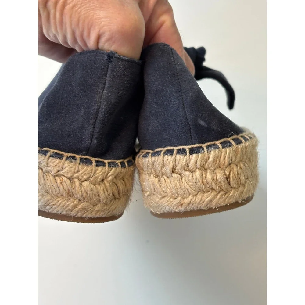 Bernardo Viola Espadrille Flats Navy Blue Womens 10 Suede‎ Knot Slip On Shoes